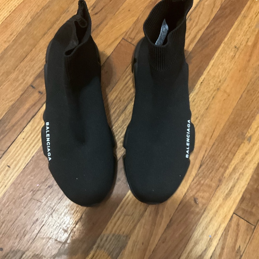 Balenciaga Black Knit High-Top Sneakers